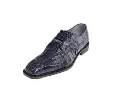  Authentic Belvedere Shoes - men's exotic shoes Chapo Navy All-Over Genuine Hornback crocodile skin ~ Gator skin Cheap Priced Exotic Skin Shoes For Sale For Men