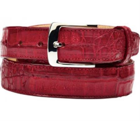 Belvedere Chapo Genuine crocodile skin red pastel color Belt