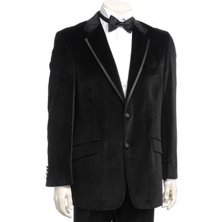  Dark color black Tie Velvet Dinner Jacket - Velvet Blazer - Mens Velvet Jacket
