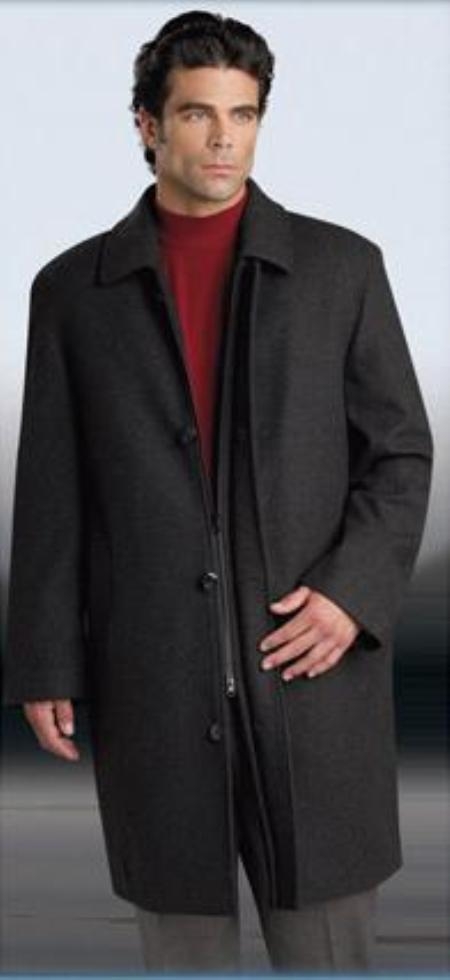Charcoal Masculine color Gray Four Button Fly Front Wool fab