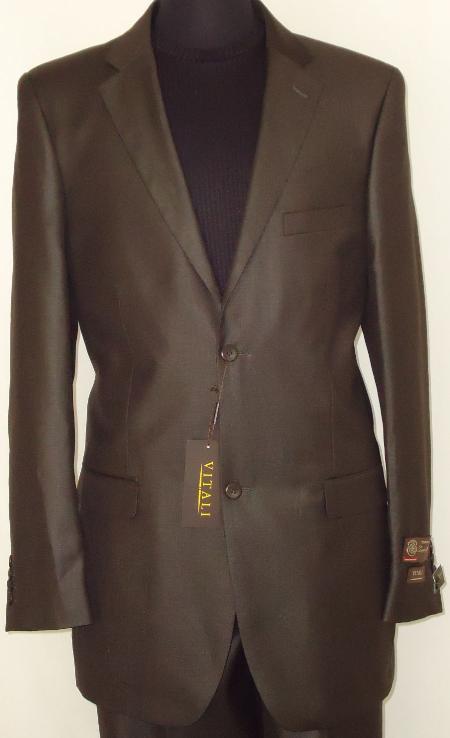 Mens-Designer-2-Button-Shiny-Dark-Brown-Sharkskin-Suit-11267.Jpg