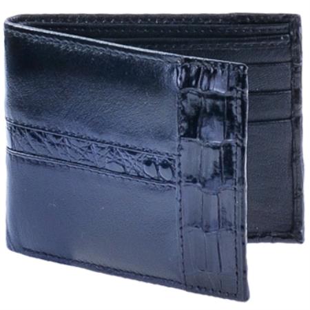 Black caiman leather wallet 