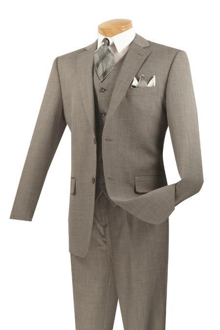 3 Piece Wool fabric Feel Classic Suit– Gray