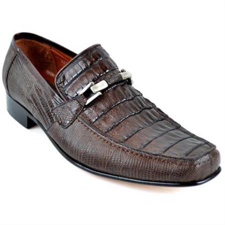  Gator and Lizard skin men's Prom Shoes Stylish Dress Loafer slip on Cheap Priced Exotic Skin Sale For Coco Chocolate brown 
