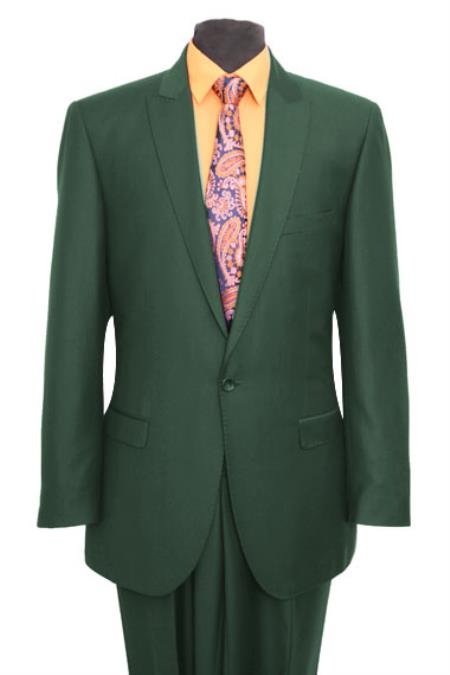 Hunter Green Slim Fit Peak Collared Suit