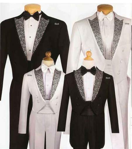 Vinci Tuxedo Suits for Men Available In White,Dark color black