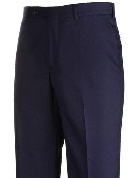Navy Stylish Flat-Front Atticus Classic Fit Casual Pant
