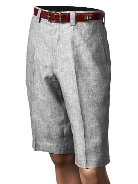 Inserch clothing line /Merc Off White Pleated creased Linen Flat Front Shorts