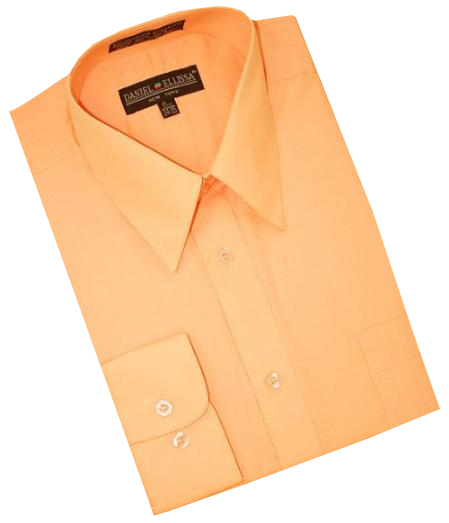  Peach Cotton Blend Dress Cheap Fashion  Clearance Shirt Sale Online For Men With Convertible Cuffs 