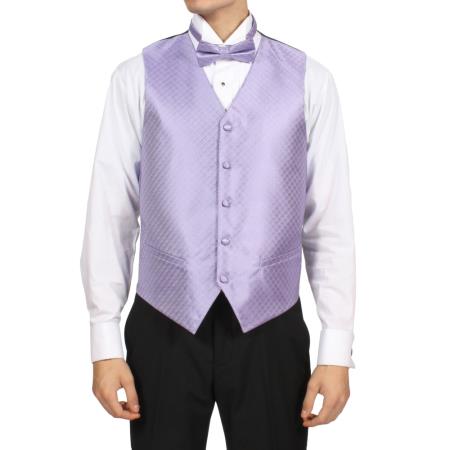  Lilac Lavender Purple pastel color 4-Piece Wedding - men's Vest For Groom and Groomsmen Combo Big and Tall  Large Man ~ Plus Size Suits