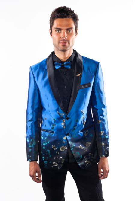 Flashy Shiny Sequin Royal Blue Blazer ~ Sport Coat