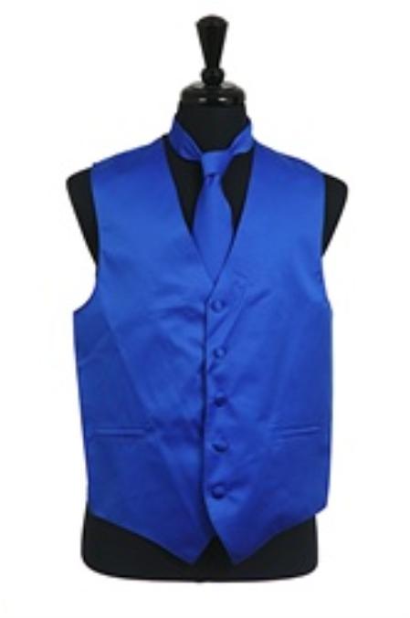 Royal Blue Tuxedo for | Vest and Tie Combos