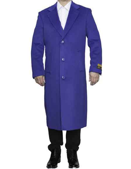 Full Length Royal Blue Wool Dress Top Coat