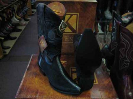  Genuine mantarraya stingray Snip Toe western Cowboy Los altos King Exotic Boots Cheap Priced For Sale Online - Botas Altos Dark color black Formal Shoes For Men
