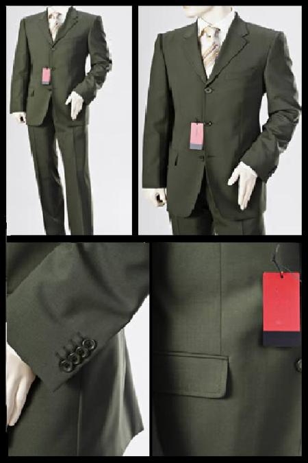 Signature Platinum Three buttons Superior fabric 150's Dark Green Suit