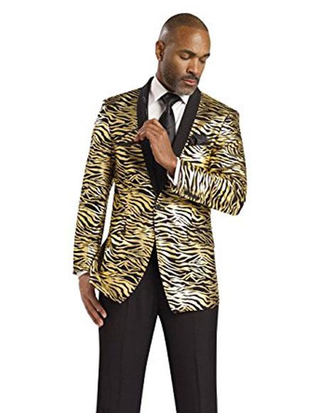 One Button Tiger ~ Shiny ~Leopard Zebra Print Fashion Blazer