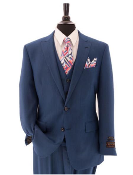 Men's Tiglio Lux Cobalt 3 Piece Single Breasted Suit Blue