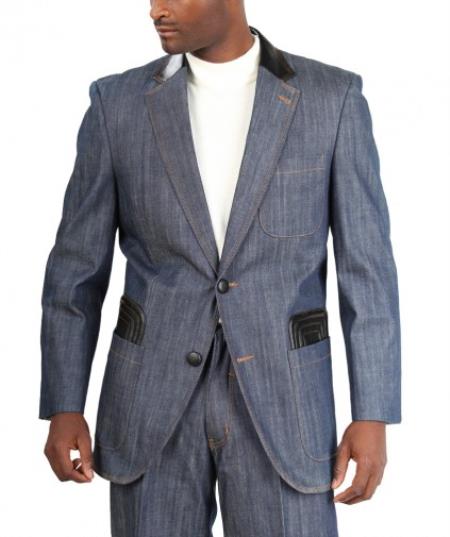  Fashion Two Button Wide Leg 22Inch Pant Suit Two Button With Leather skin Best Inexpensive ~ Cheap ~ Discounted Blazer Affordable Cheap Priced Unique Fancy For Men Available Big Sizes on sale Men Affordable Sport Coats Sale