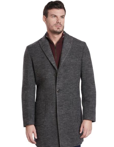 Single Breasted 2 Button Gray Peak Lapel Car coat ~ Carcoat