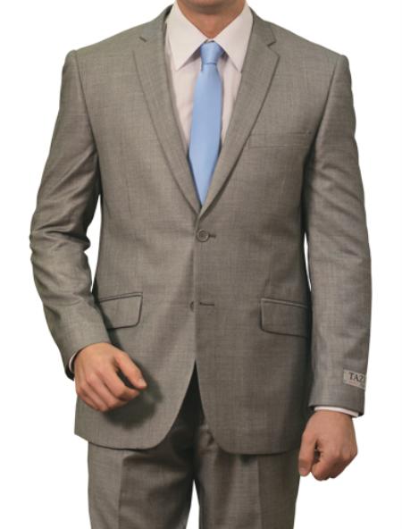 Two buttons Front Closure Slim Fit Suit Light Grey