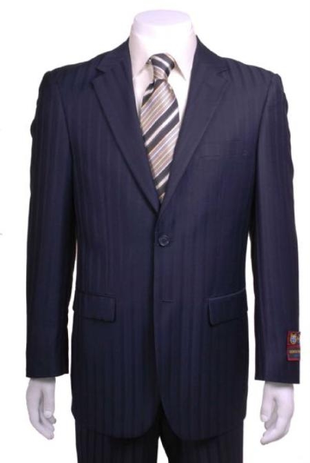  Two Buttons Navy Blue Suit