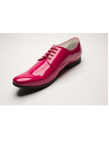  Two Toned Lace Up Wingtip ~ Spectator Style Leather Pink men's Prom Shoe