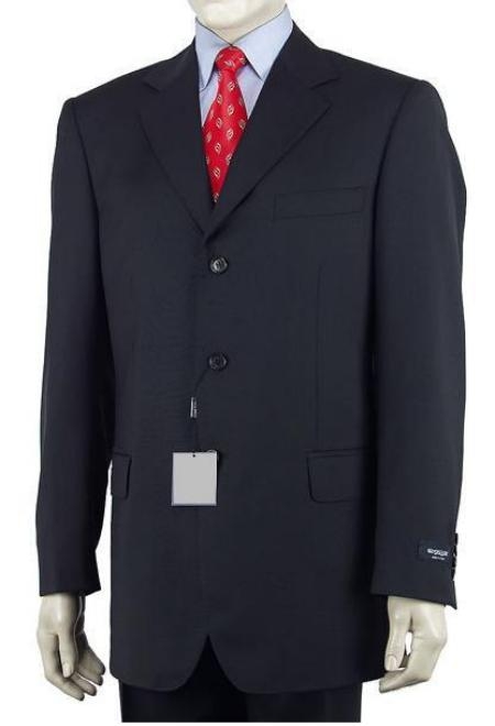 Men&#39;s Dark Navy Blue Single Breasted 3 Button Style Dress Suit