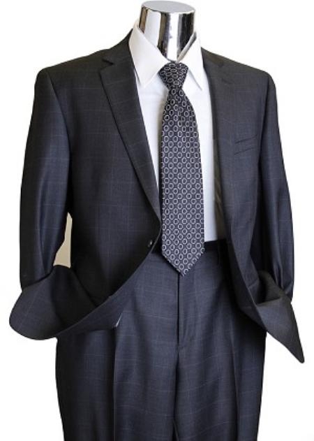 Charcoal Window Pane Style Designer Suit Charcoal
