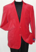 Red velvet blazer