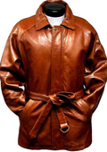 Men's Ranch Leather long trench coat