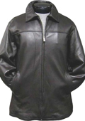 Men's Black Leather long trench coat