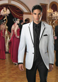 Mens White Black Suit