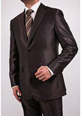 Men's Shiny Sharkskin Brown Suit