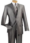  Single Breasted 2 Buttons Grey Suit