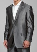 Men's Shiny Grey 2-button Suit