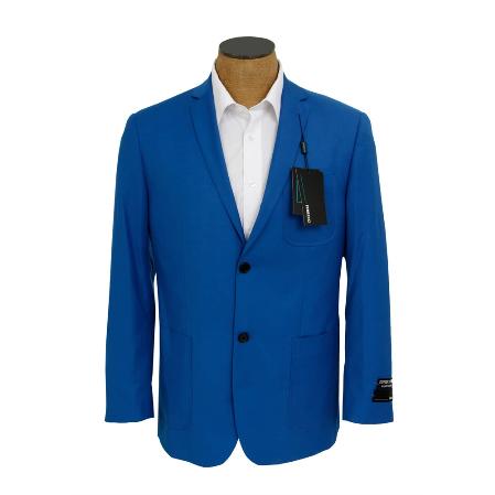 Mens Solid Royal Blue Sport Coat Jacket Blazer