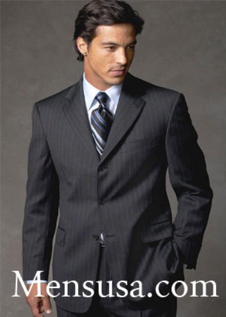 Dark color black Three buttons tone on tone Fabric Wool fabric Suit