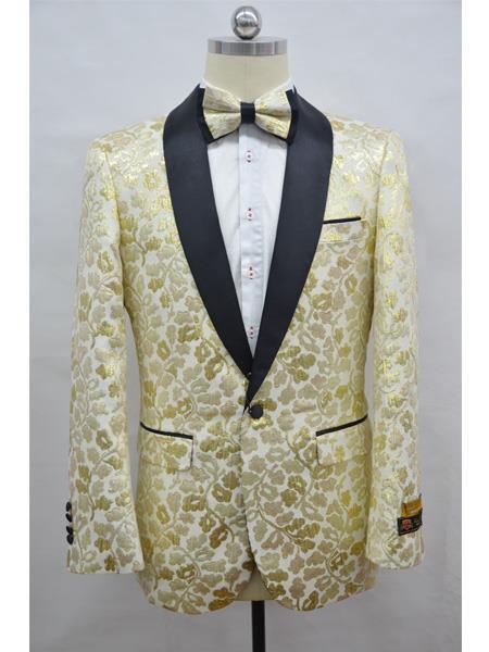  Celebrity Modern Tux Champagne Cheap Free Matching bowtie men's Printed Unique Patterned Print Affordable Cheap Priced Unique Fancy For Men Available Big Sizes on sale Floral Tuxedo Flower Jacket Prom Custom