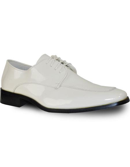  Formal Tuxedo Vangelo Oxford Ivory Dress Patent - Wide Width men's Prom Shoe Perfect for Wedding - men's Shiny Shoe