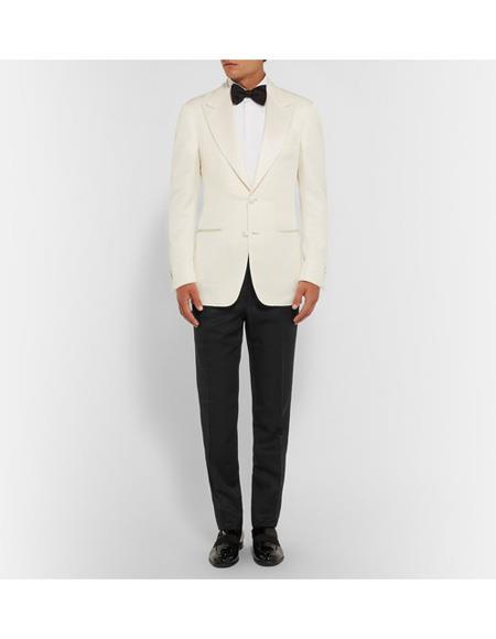  men's James Bond Outfit Dinner Two Piece Ivory Tuxedo
