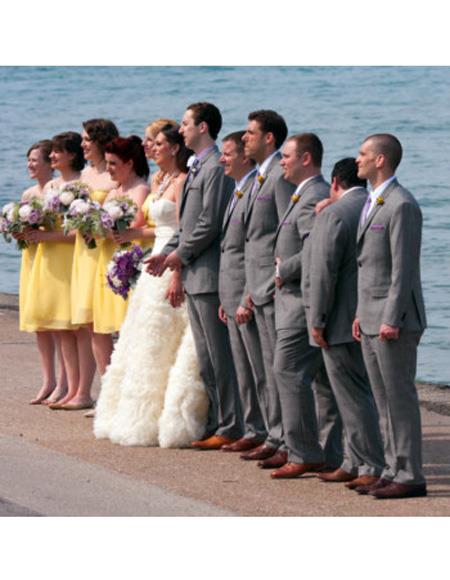  men's  Gray Beach Wedding Attire Menswear Suit              