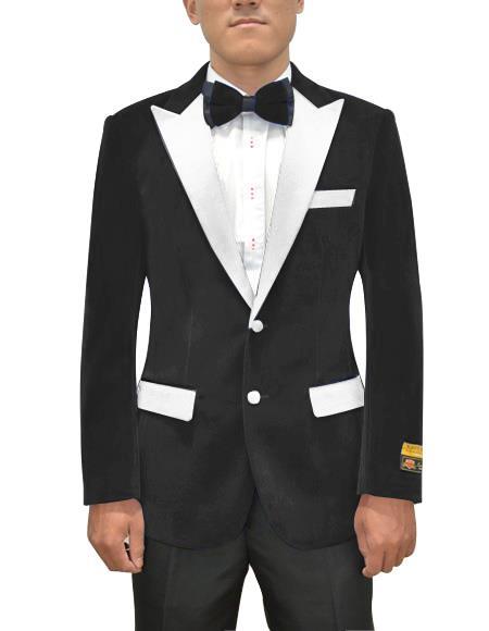  Black Two Button men's Blazer - Prom Jacket