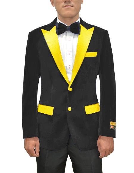  Two Button Black men's Blazer - Prom Jacket