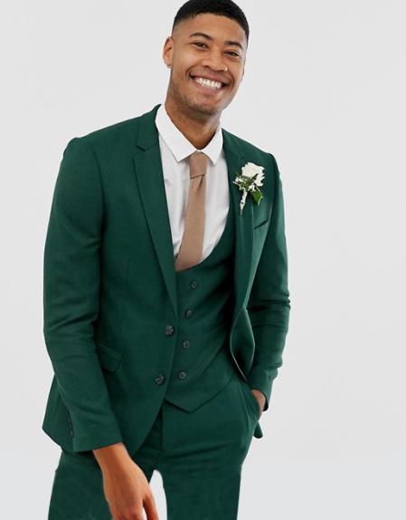  men's Emerald Green - Hunter Green Suit  ~ Hunter Green 