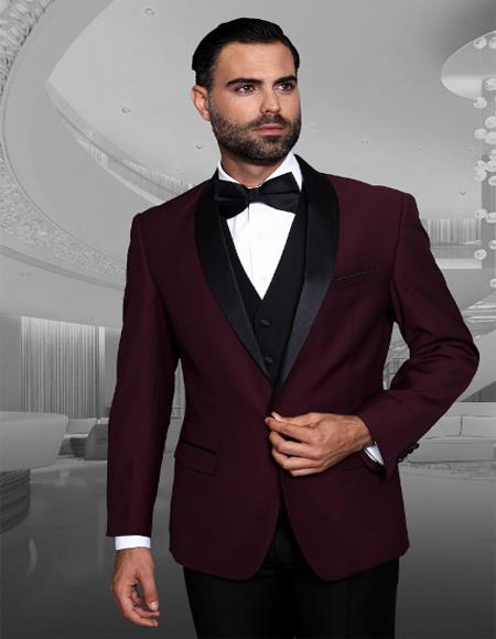  men's Burgundy Affordable Cheap Priced Unique Fancy For Affordable Cheap Priced Unique Fancy For Men Available Big Sizes on sale Men Available Big Sizes on sale  Dinner Jacket 1 Button Two Toned Tuxedo Shawl Collar Blazer 