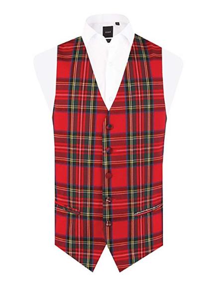 Spring Notion Boys' Plaid Checkers Tartan Suit Vest Waistcoat
