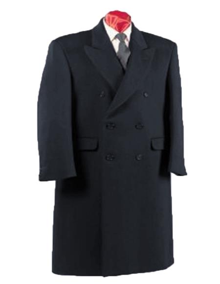 Alberto Nardoni Authentic Fully Lined Double Breasted Men's Dress Coat Wool Blend Long Overcoat