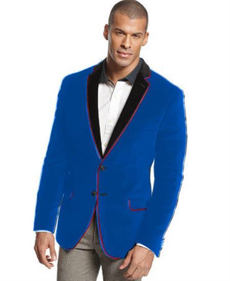  Velvet Velour Formal Tuxedo Sport Coat Velour men's Blazer Jacket Two Tone Trimming Notch Collar Ro