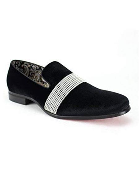  men's Black Velvet ~ velour Stylish Dress Loafer men's Blazer Jacket Slip on Shoe - Mens Velvet Loafer