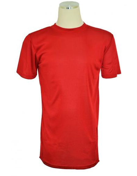 Short Sleeve Mock Neck Red T.Shirt
